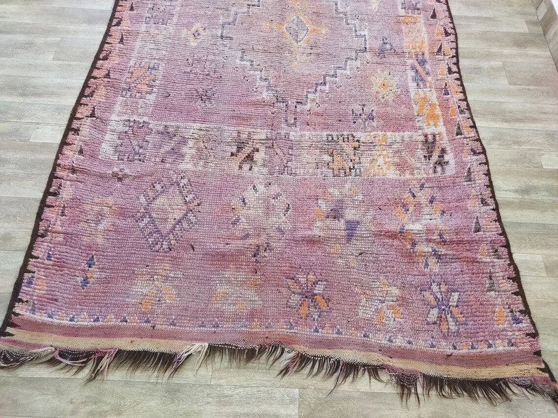 Authentic Vintage Moroccan Berber Rug: Handwoven Goat Hair & Sheep Wool Tribal Floor Covering 5.4x10.2 MoroccanBazzArts