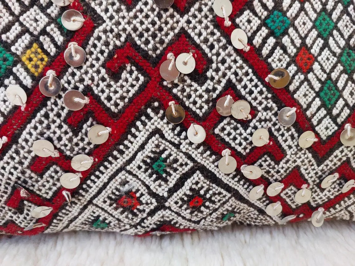 Moroccan Kilim Pillow Cover, Berber Kilim Pillow, Moroccan Pillow, Handmade Wool Pillow, Decorative Pillow Case. MoroccanBazzArts