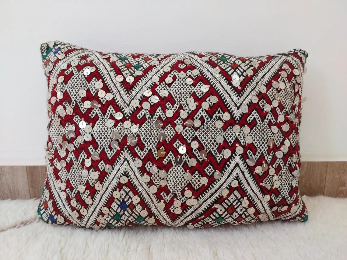 Moroccan Kilim Pillow Cover, Berber Kilim Pillow, Moroccan Pillow, Handmade Wool Pillow, Decorative Pillow Case. MoroccanBazzArts