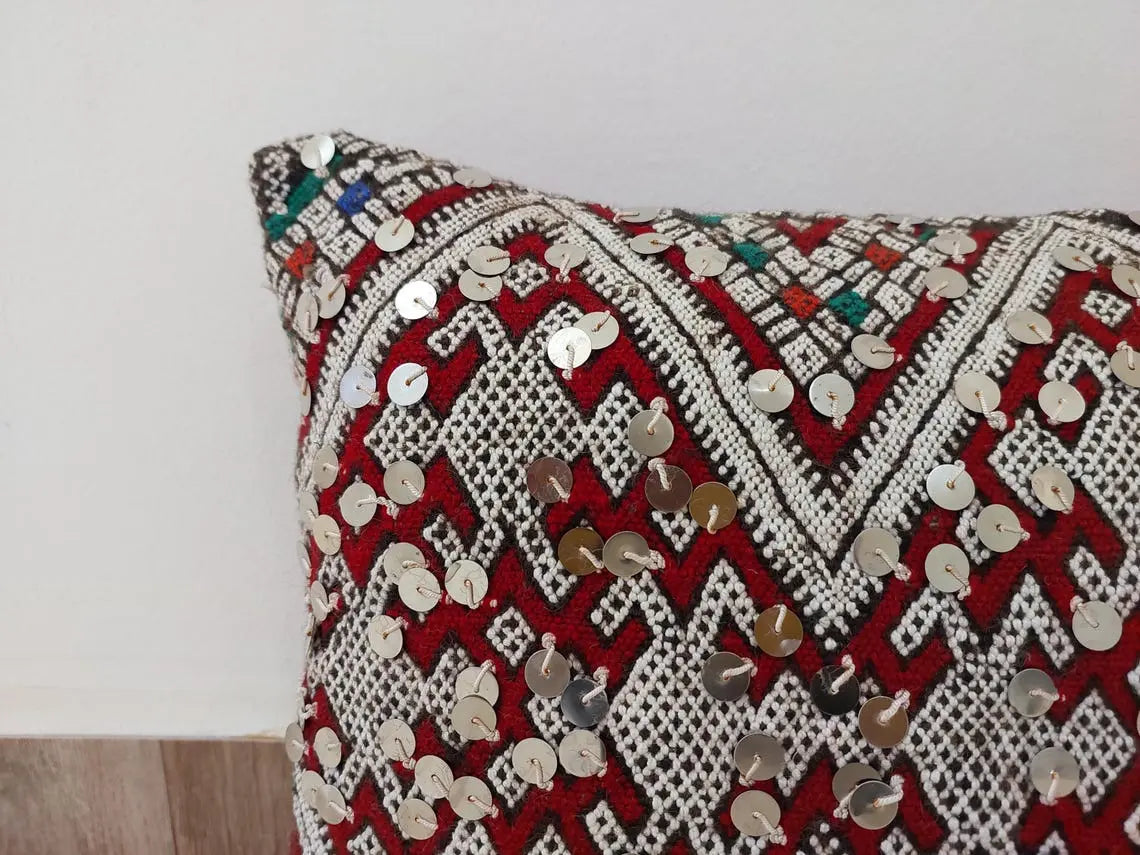 Moroccan Kilim Pillow Cover, Berber Kilim Pillow, Moroccan Pillow, Handmade Wool Pillow, Decorative Pillow Case. MoroccanBazzArts