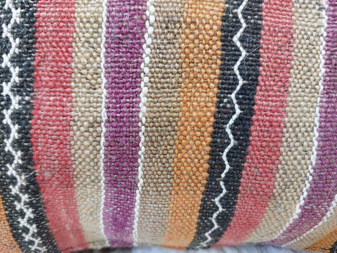 Moroccan Very Old Kilim Pillow Cover, Berber Kilim Pillow, Moroccan Pillow, Handmade Wool Pillow, Decorative Pillow Case. MoroccanBazzArts