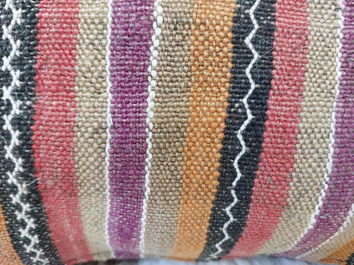 Moroccan Very Old Kilim Pillow Cover, Berber Kilim Pillow, Moroccan Pillow, Handmade Wool Pillow, Decorative Pillow Case. MoroccanBazzArts