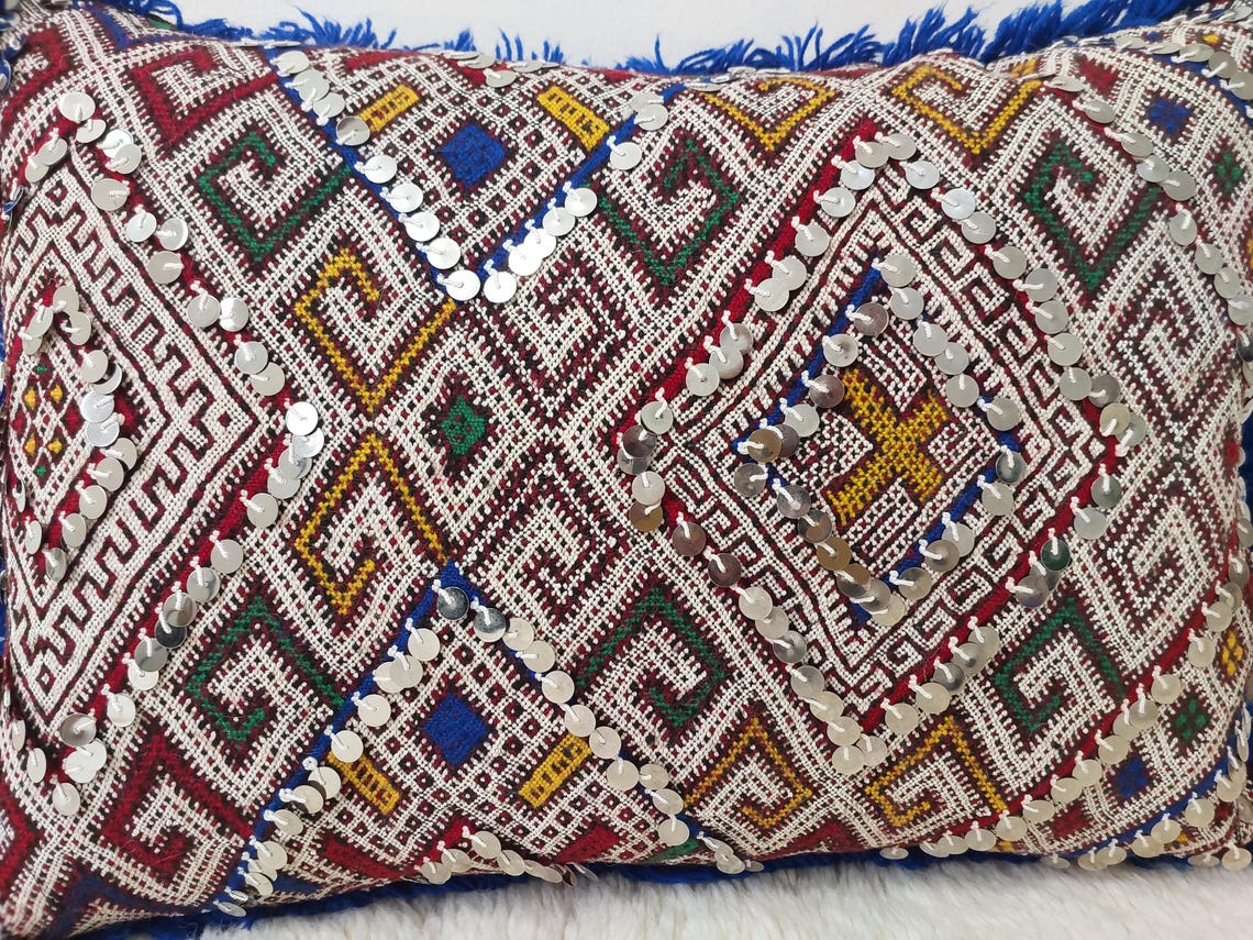 Moroccan Kilim Pillow Cover, Berber Kilim Pillow, Moroccan Pillow, Handmade Wool Pillow, Decorative Pillow Case. MoroccanBazzArts