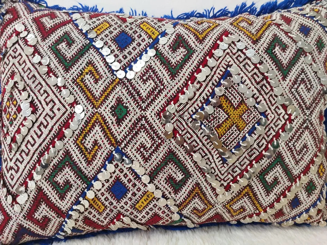 Moroccan Kilim Pillow Cover, Berber Kilim Pillow, Moroccan Pillow, Handmade Wool Pillow, Decorative Pillow Case. MoroccanBazzArts