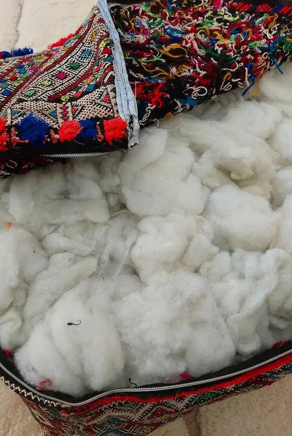 Authentic Handmade Berber Bridal Suitcase - Vintage Moroccan Kilim Pouf Ottoman Floor Cushion MoroccanBazzArts