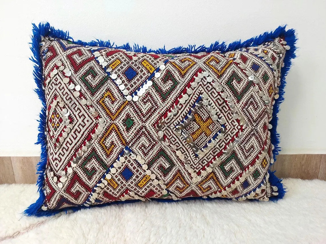 Moroccan Kilim Pillow Cover, Berber Kilim Pillow, Moroccan Pillow, Handmade Wool Pillow, Decorative Pillow Case. MoroccanBazzArts