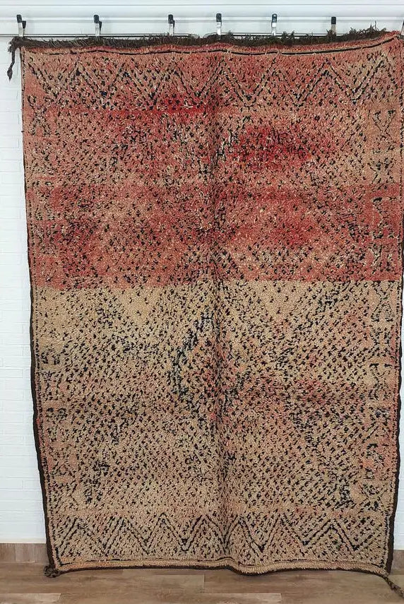 Vintage Reversible Moroccan Zayan Rug: Authentic Handmade Indigo Blue Area Carpet For Living Room (5.10x8.2 Ft) MoroccanBazzArts