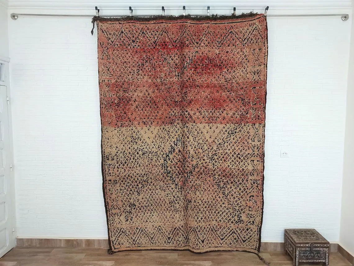 Vintage Reversible Moroccan Zayan Rug: Authentic Handmade Indigo Blue Area Carpet For Living Room (5.10x8.2 Ft) MoroccanBazzArts