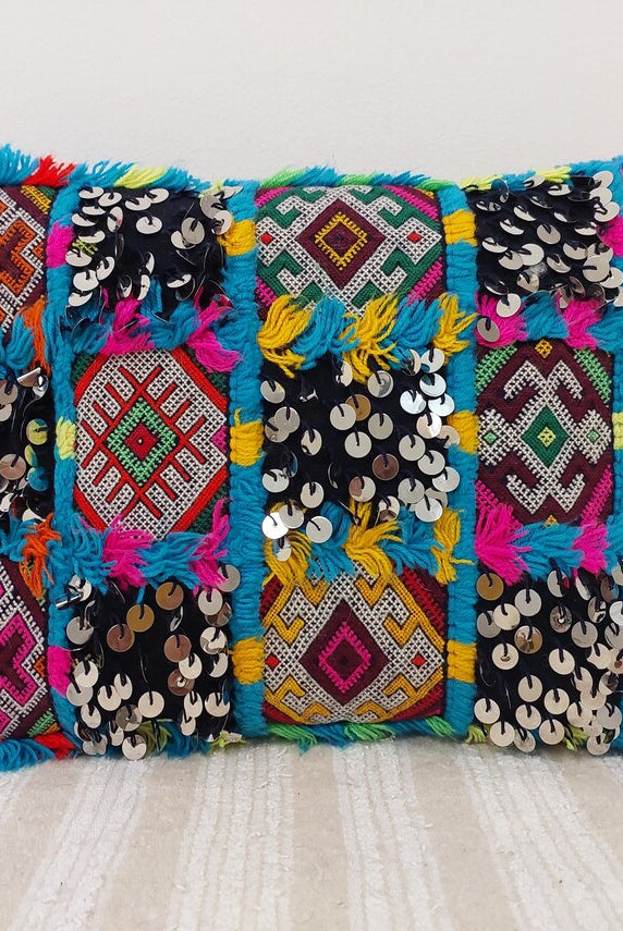 Set Of Six Multicolor Vintage Moroccan Pillows - Handmade Berber Cushions - Kilim Pillows - Decorative Pillows Case. MoroccanBazzArts