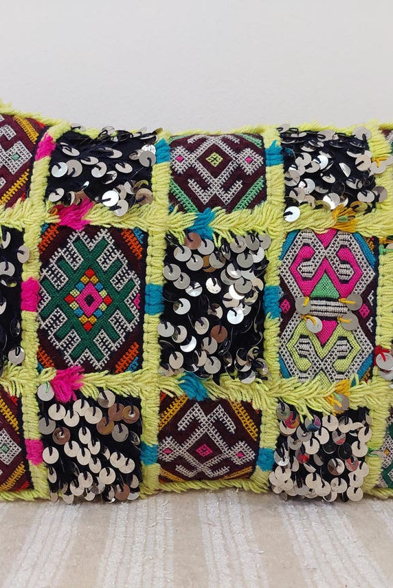 Set Of Six Multicolor Vintage Moroccan Pillows - Handmade Berber Cushions - Kilim Pillows - Decorative Pillows Case. MoroccanBazzArts