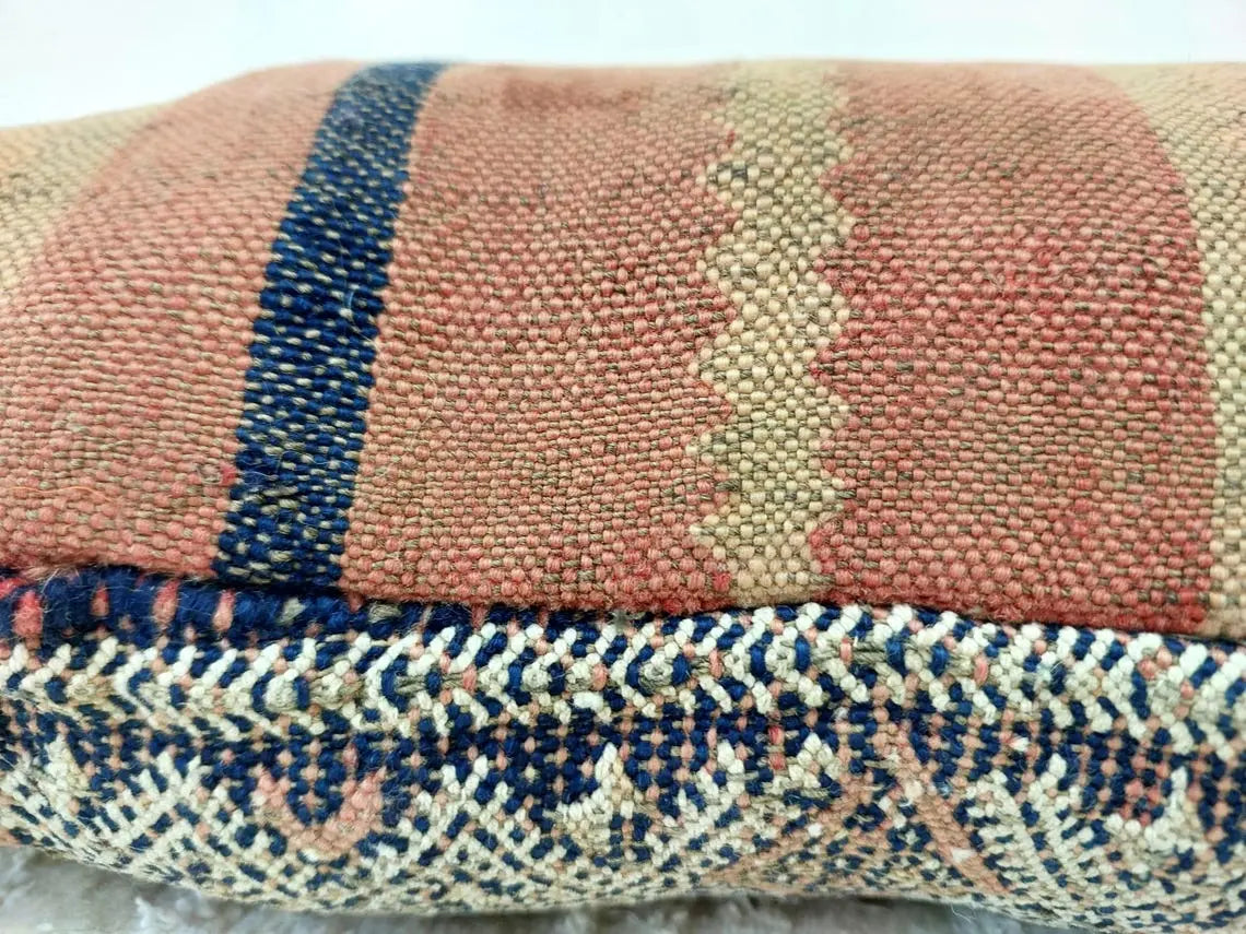 Authentic Vintage Zayan Pillow | Moroccan Pillow, Handmade Rectangular Cushion, Berber Pillow Case 1950s MoroccanBazzArts