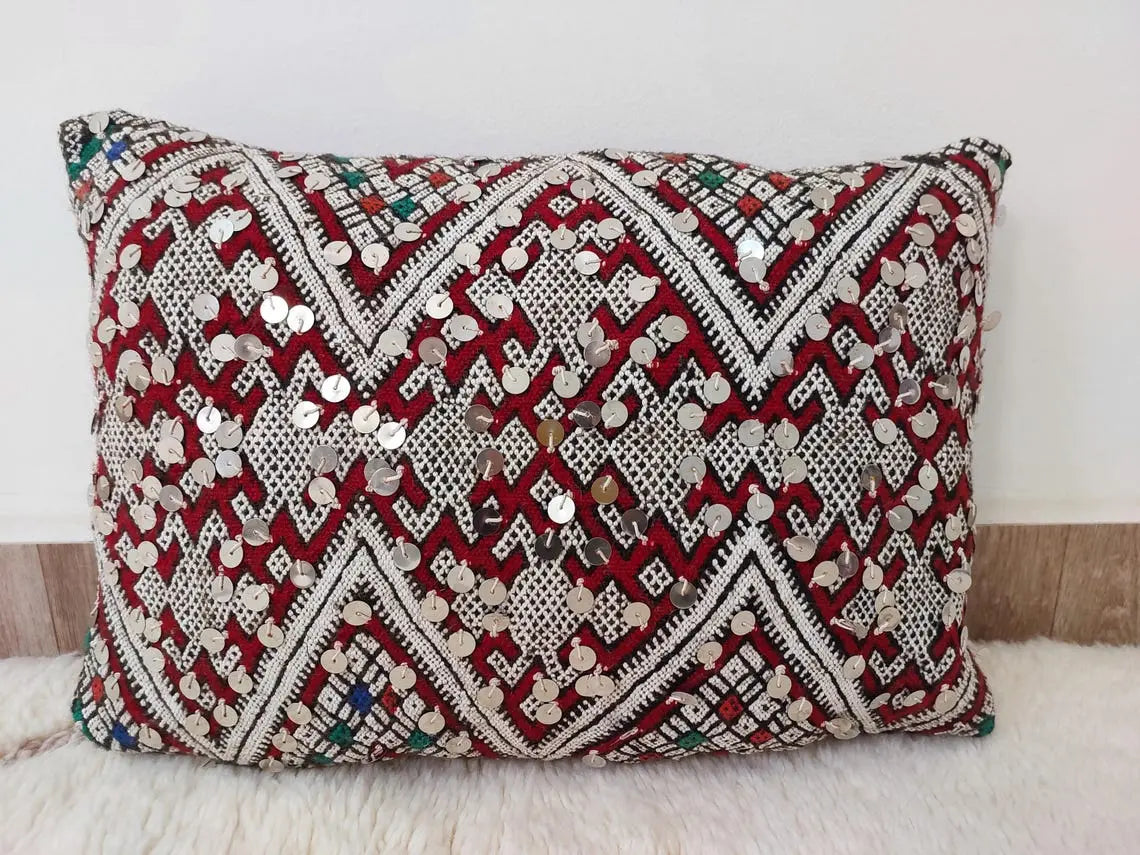 Moroccan Kilim Pillow Cover, Berber Kilim Pillow, Moroccan Pillow, Handmade Wool Pillow, Decorative Pillow Case. MoroccanBazzArts