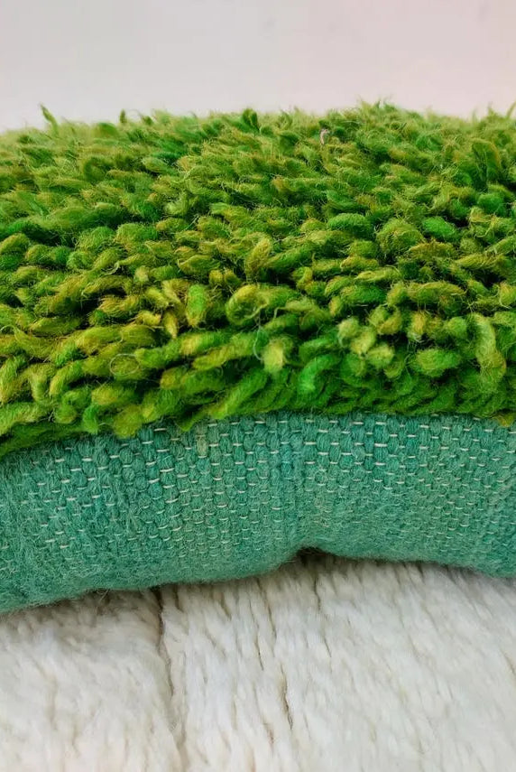 Emerald Beni Mguild Moroccan Wool Pillow - Decorative Berber Cushion, Boho Style, 24x16 Inches MoroccanBazzArts
