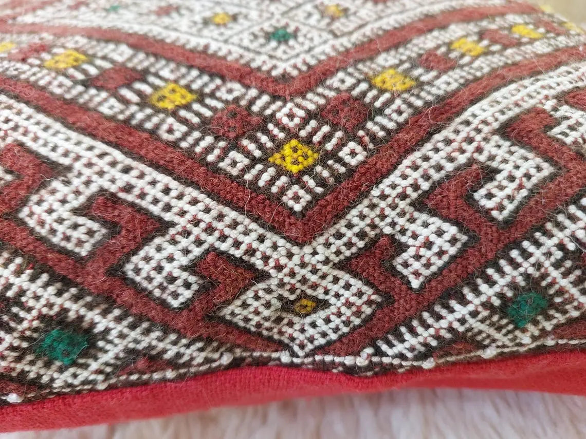 Moroccan Kilim Pillow Cover, Berber Kilim Pillow, Moroccan Pillow, Handmade Wool Pillow, Decorative Pillow Case. MoroccanBazzArts