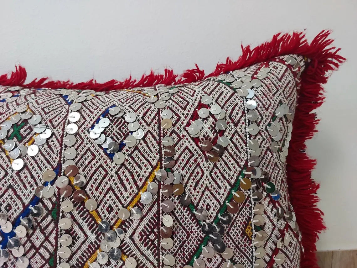 Moroccan Kilim Pillow Cover, Berber Kilim Pillow, Moroccan Pillow, Handmade Wool Pillow, Decorative Pillow Case. MoroccanBazzArts