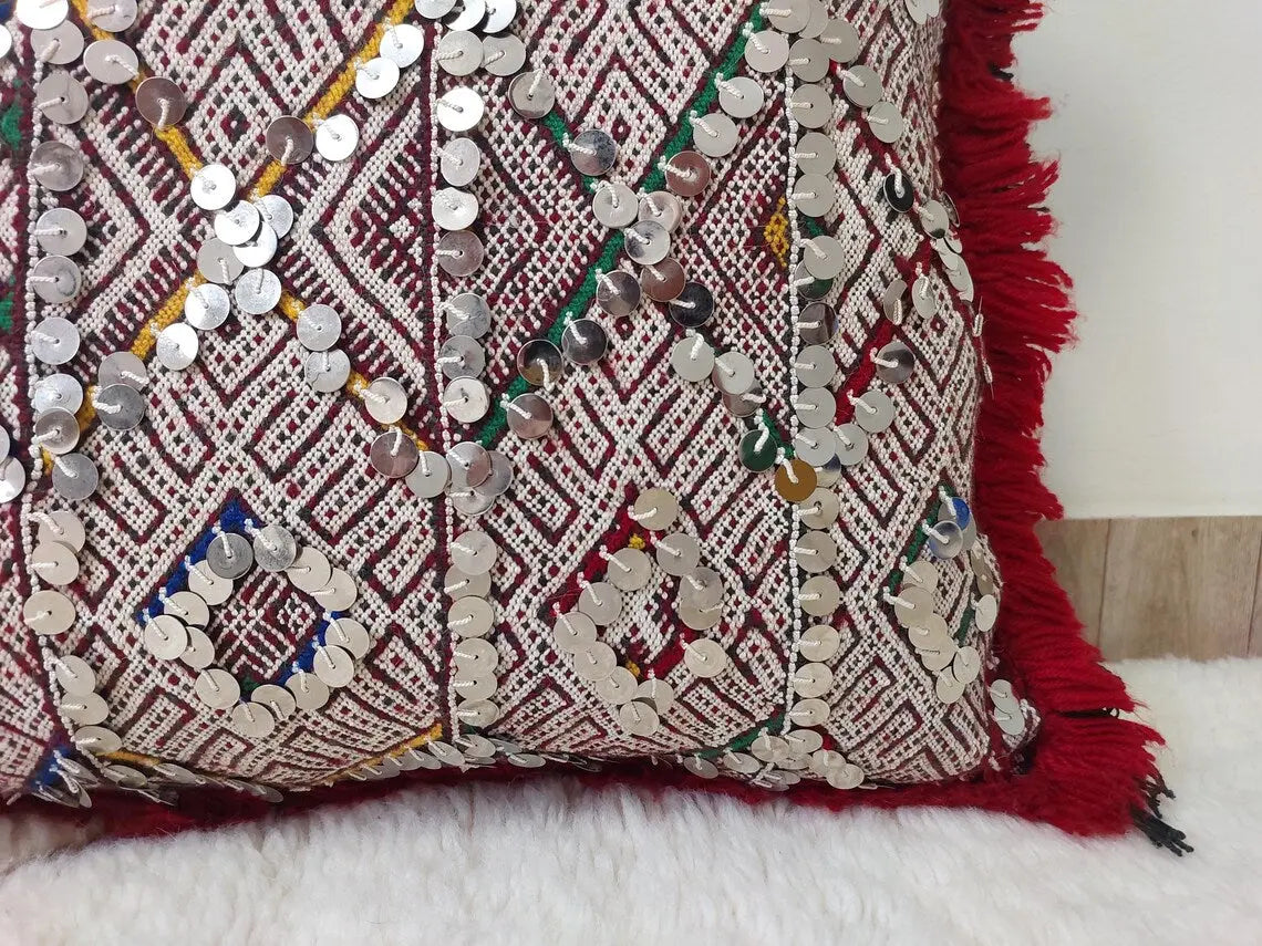 Moroccan Kilim Pillow Cover, Berber Kilim Pillow, Moroccan Pillow, Handmade Wool Pillow, Decorative Pillow Case. MoroccanBazzArts