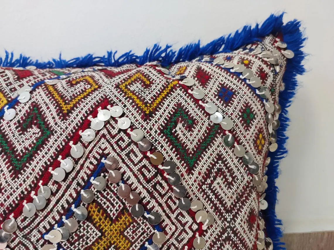 Moroccan Kilim Pillow Cover, Berber Kilim Pillow, Moroccan Pillow, Handmade Wool Pillow, Decorative Pillow Case. MoroccanBazzArts