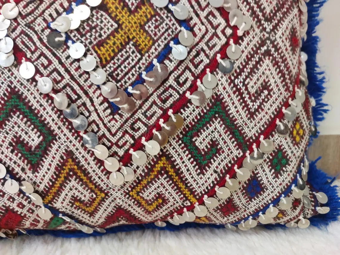 Moroccan Kilim Pillow Cover, Berber Kilim Pillow, Moroccan Pillow, Handmade Wool Pillow, Decorative Pillow Case. MoroccanBazzArts