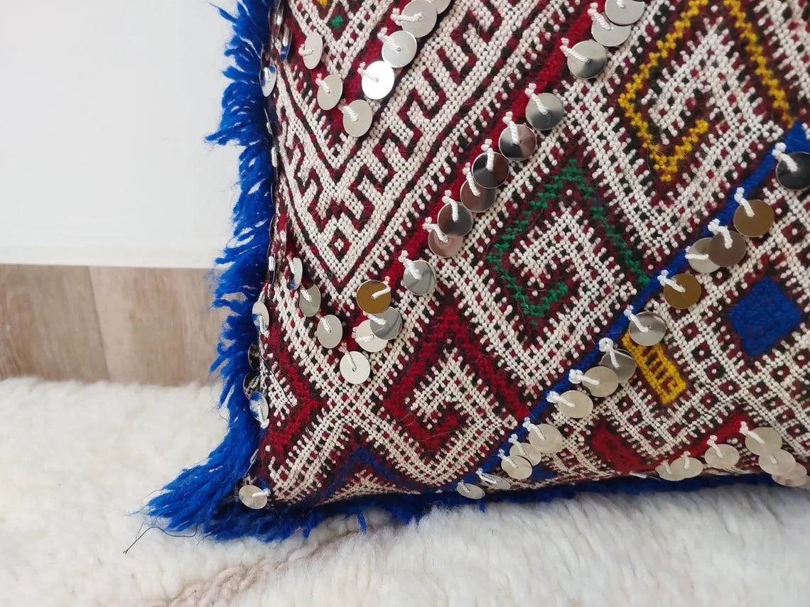 Moroccan Kilim Pillow Cover, Berber Kilim Pillow, Moroccan Pillow, Handmade Wool Pillow, Decorative Pillow Case. MoroccanBazzArts