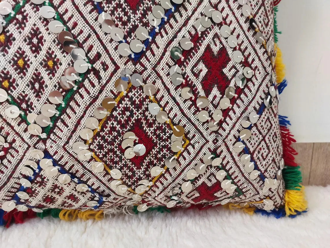 Moroccan Kilim Pillow Cover, Berber Kilim Pillow, Moroccan Pillow, Handmade Wool Pillow, Decorative Pillow Case. MoroccanBazzArts