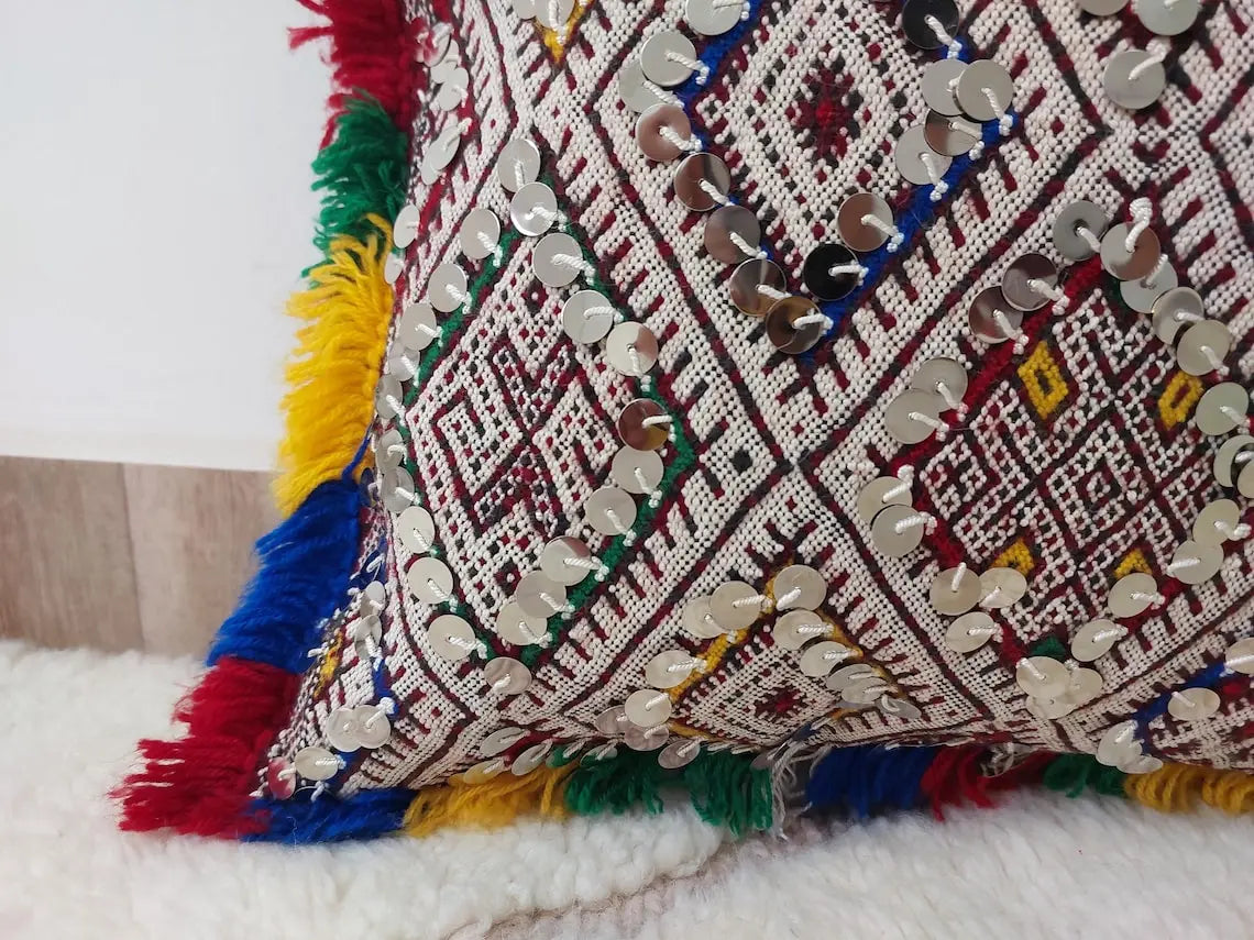 Moroccan Kilim Pillow Cover, Berber Kilim Pillow, Moroccan Pillow, Handmade Wool Pillow, Decorative Pillow Case. MoroccanBazzArts