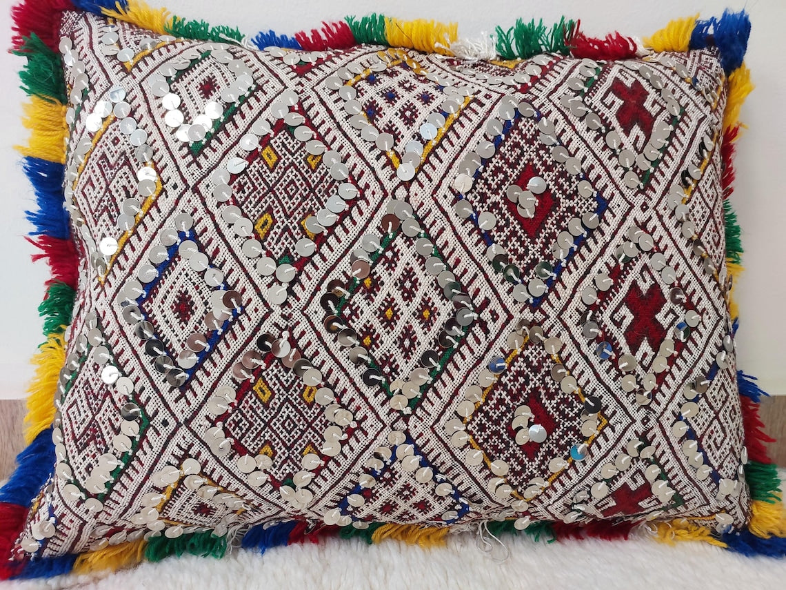 Moroccan Kilim Pillow Cover, Berber Kilim Pillow, Moroccan Pillow, Handmade Wool Pillow, Decorative Pillow Case. MoroccanBazzArts