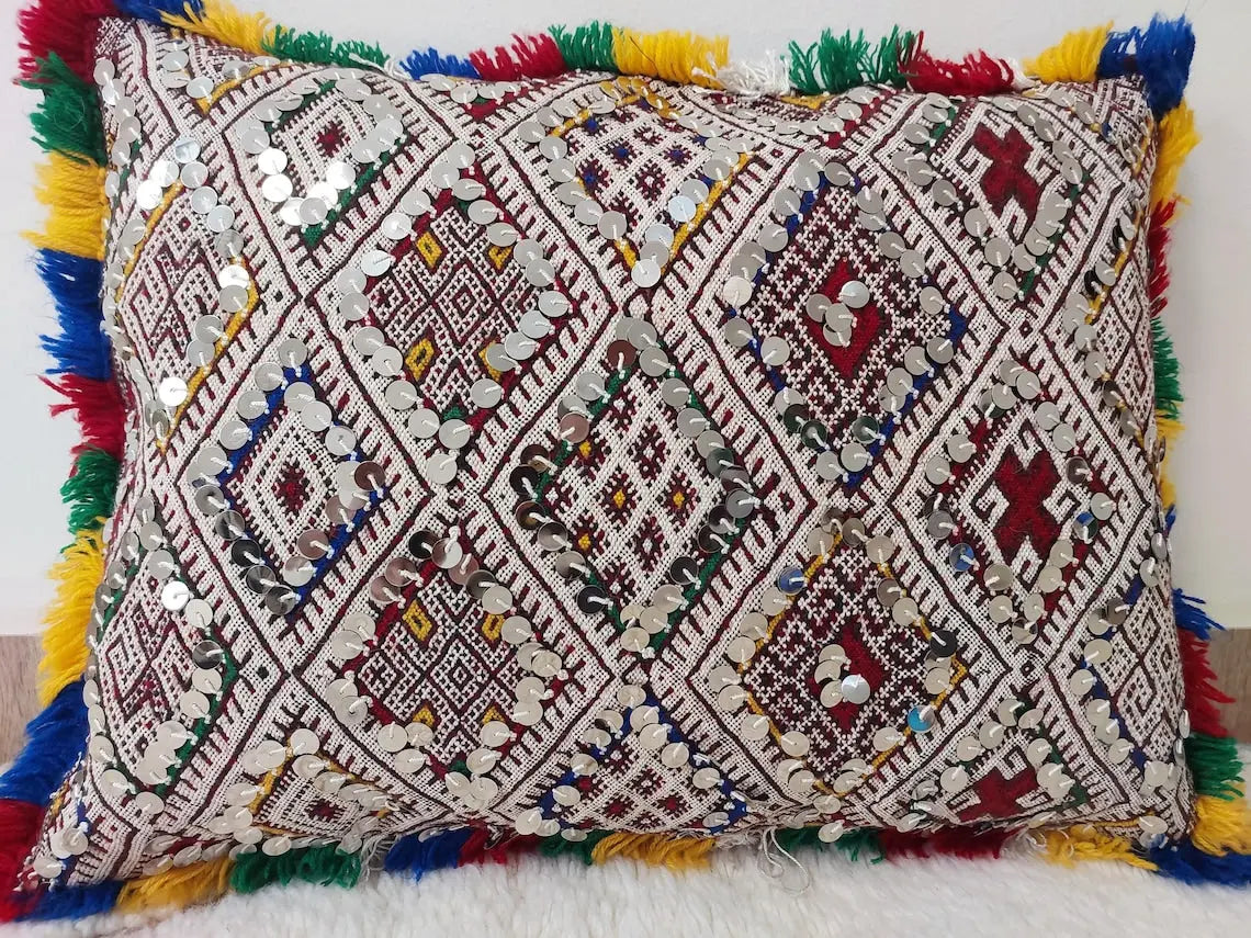Moroccan Kilim Pillow Cover, Berber Kilim Pillow, Moroccan Pillow, Handmade Wool Pillow, Decorative Pillow Case. MoroccanBazzArts