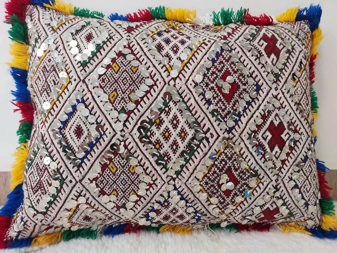 Moroccan Kilim Pillow Cover, Berber Kilim Pillow, Moroccan Pillow, Handmade Wool Pillow, Decorative Pillow Case. MoroccanBazzArts