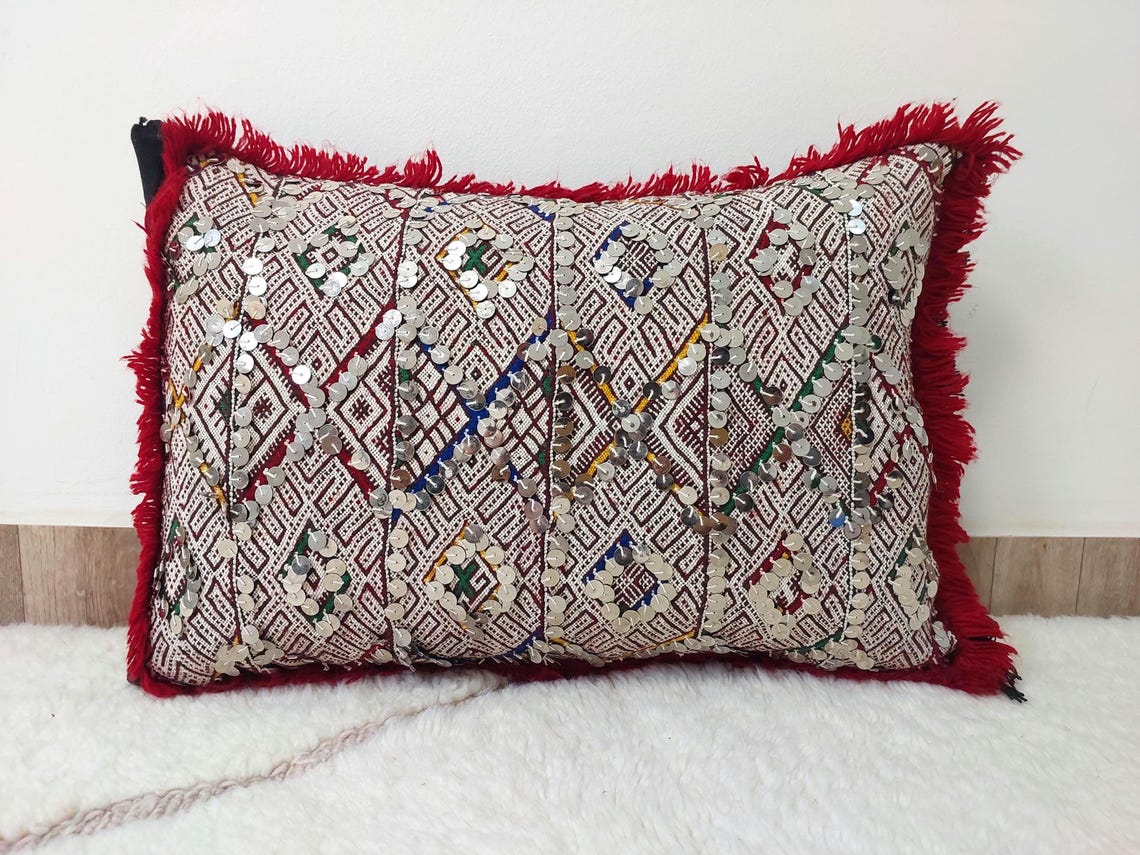 Moroccan Kilim Pillow Cover, Berber Kilim Pillow, Moroccan Pillow, Handmade Wool Pillow, Decorative Pillow Case. MoroccanBazzArts