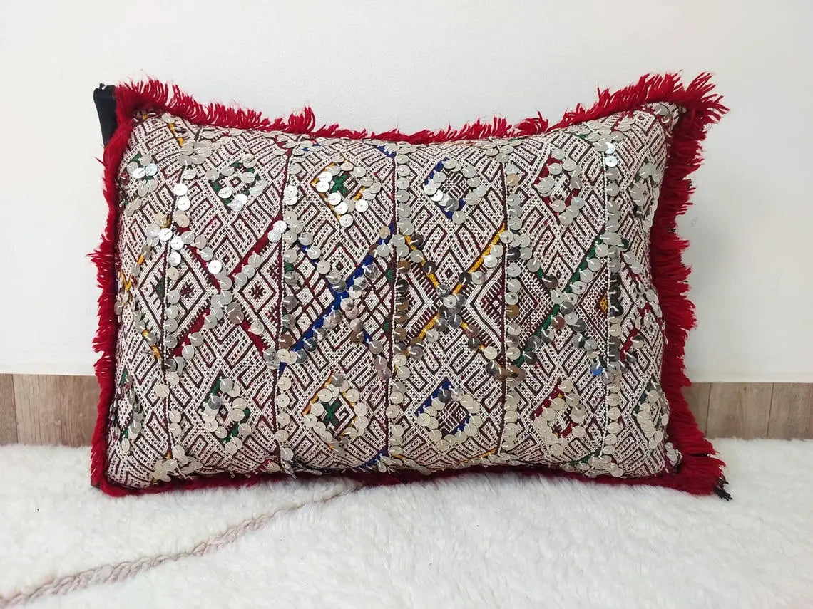 Moroccan Kilim Pillow Cover, Berber Kilim Pillow, Moroccan Pillow, Handmade Wool Pillow, Decorative Pillow Case. MoroccanBazzArts