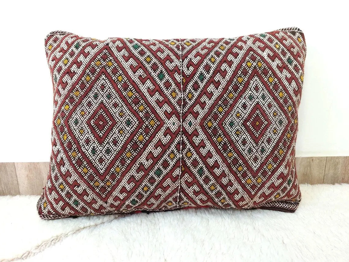 Moroccan Kilim Pillow Cover, Berber Kilim Pillow, Moroccan Pillow, Handmade Wool Pillow, Decorative Pillow Case. MoroccanBazzArts