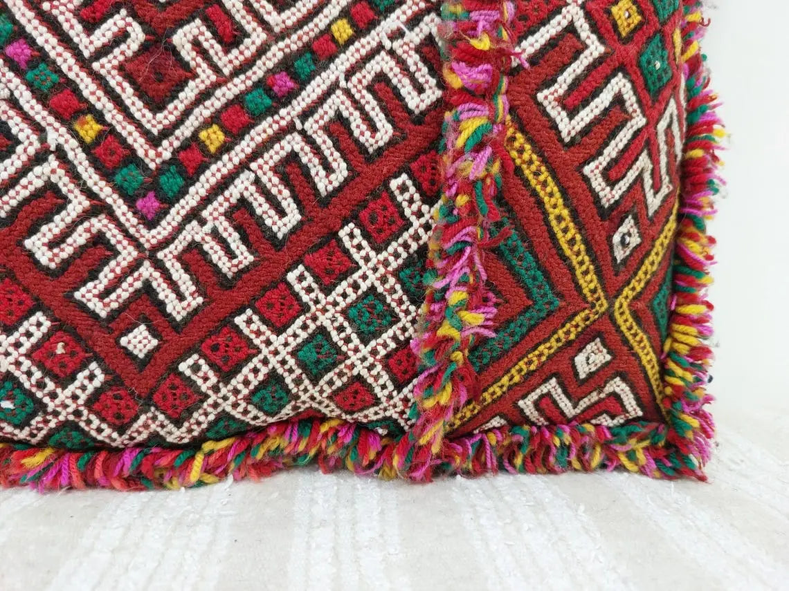Vintage Berber Pillow Case, Tribal Moroccan Pillow, Authentic Double Side. MoroccanBazzArts