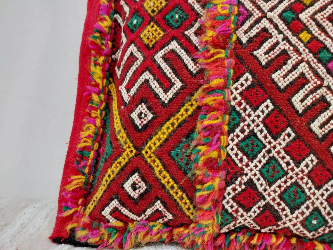 Vintage Berber Pillow Case, Tribal Moroccan Pillow, Authentic Double Side. MoroccanBazzArts