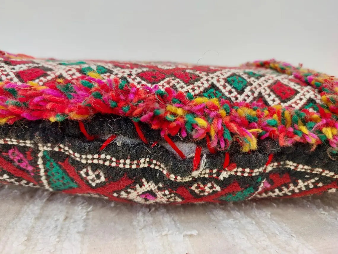 Vintage Berber Pillow Case, Tribal Moroccan Pillow, Authentic Double Side. MoroccanBazzArts