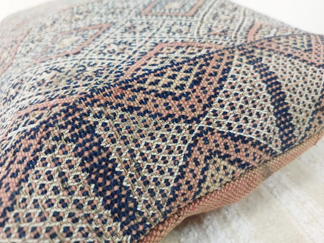 Authentic Vintage Zayan Pillow | Moroccan Pillow, Handmade Rectangular Cushion, Berber Pillow Case 1950s MoroccanBazzArts