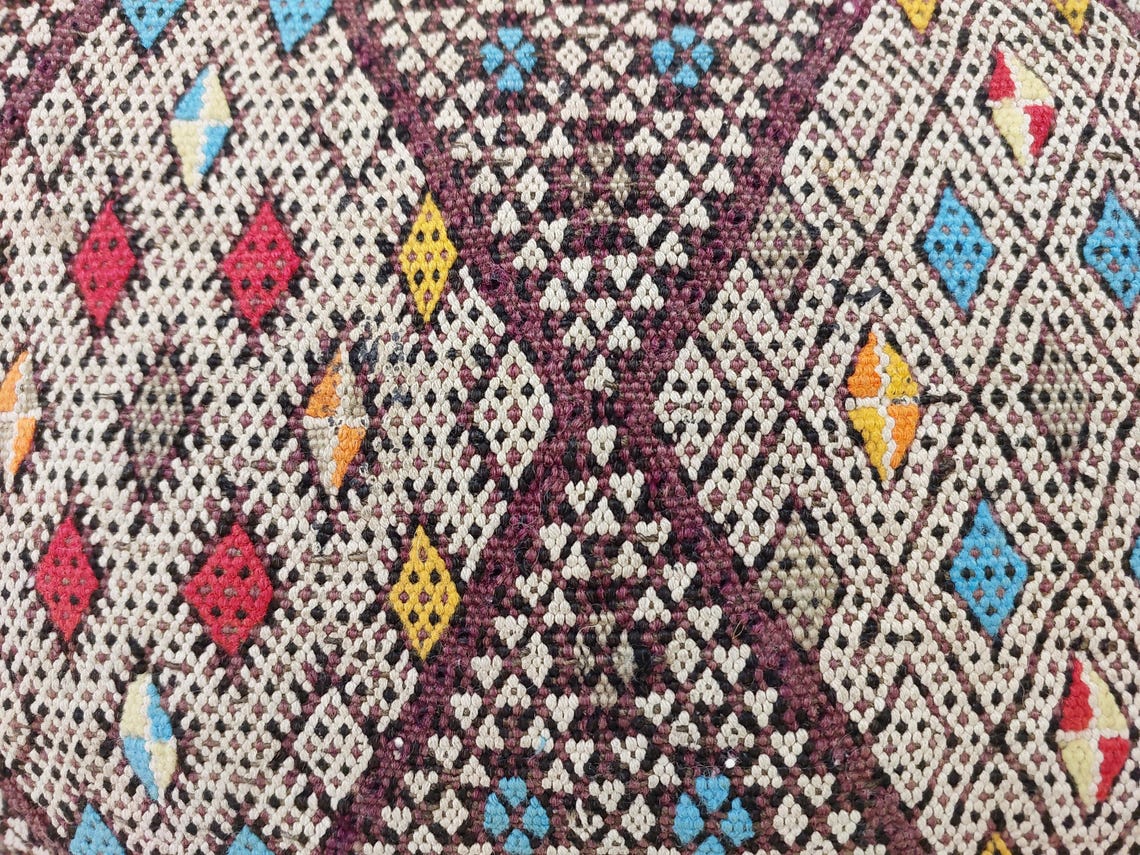 Moha | Vintage Moroccan Pillow - Handmade Cushion - Handwoven Rectangular Berber Pillow Case - Kilim Pillow - Bohemian Style MoroccanBazzArts