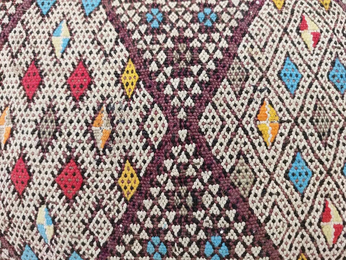 Moha | Vintage Moroccan Pillow - Handmade Cushion - Handwoven Rectangular Berber Pillow Case - Kilim Pillow - Bohemian Style MoroccanBazzArts