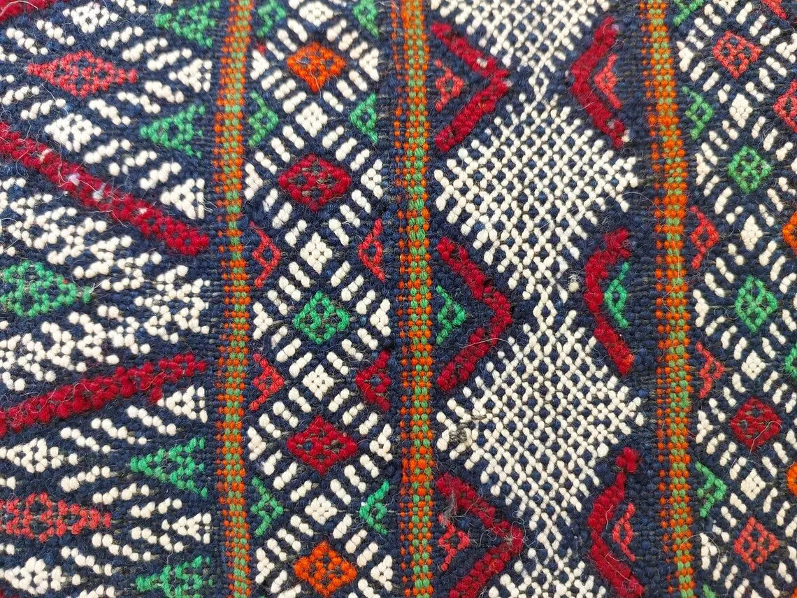 Blue Indigo Wool | Authentic Vintage Moroccan Pillow, Handmade With Love, Berber Pillow Case 1950s MoroccanBazzArts