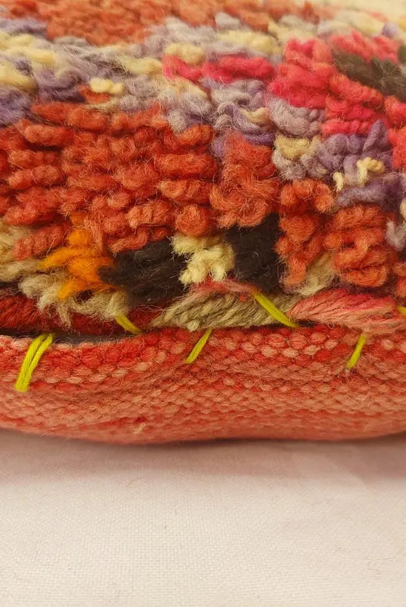 Authentic Handmade Berber Wool Pillow From Aït Bou Ichaouen | Vintage Moroccan Double-sided Cushion MoroccanBazzArts