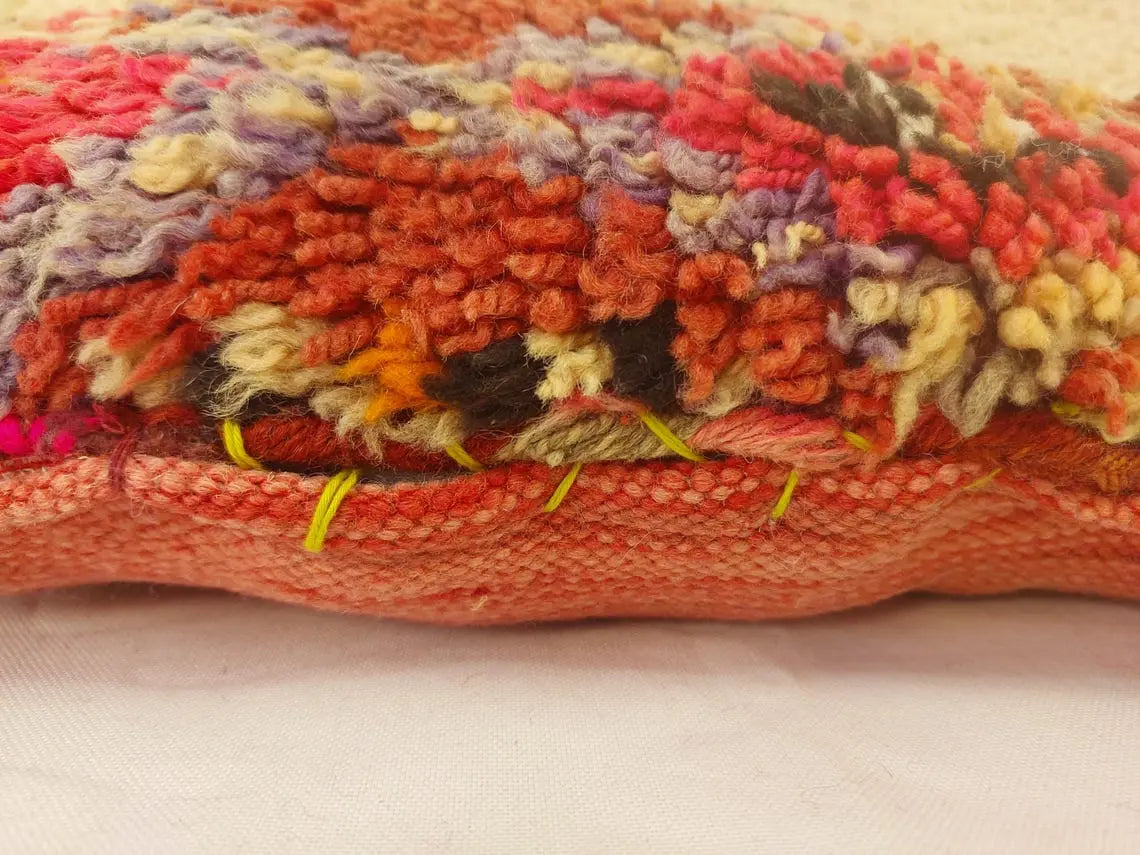 Authentic Handmade Berber Wool Pillow From Aït Bou Ichaouen | Vintage Moroccan Double-sided Cushion MoroccanBazzArts