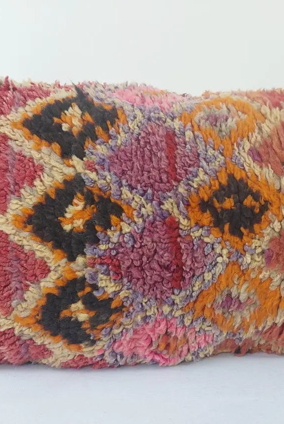 Authentic Handmade Berber Wool Pillow From Aït Bou Ichaouen | Vintage Moroccan Double-sided Cushion MoroccanBazzArts