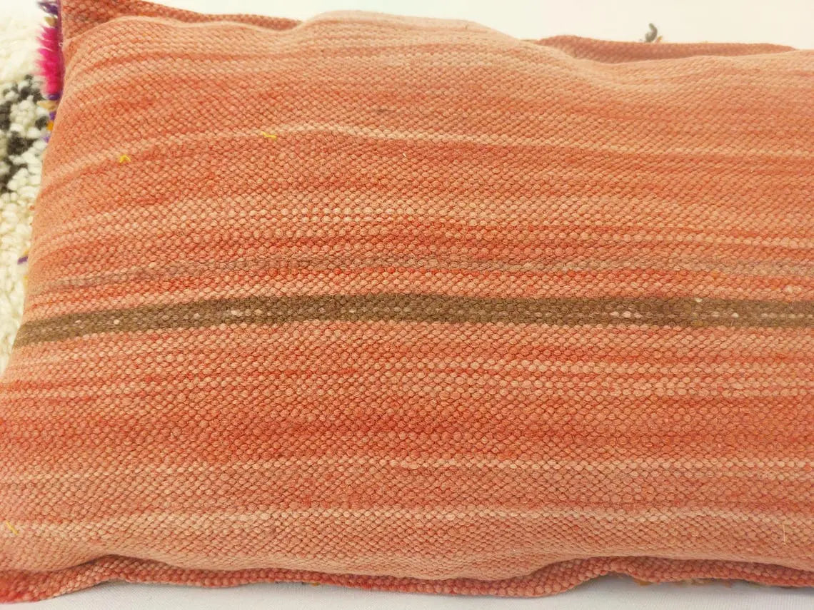 Authentic Handmade Berber Wool Pillow From Aït Bou Ichaouen | Vintage Moroccan Double-sided Cushion MoroccanBazzArts