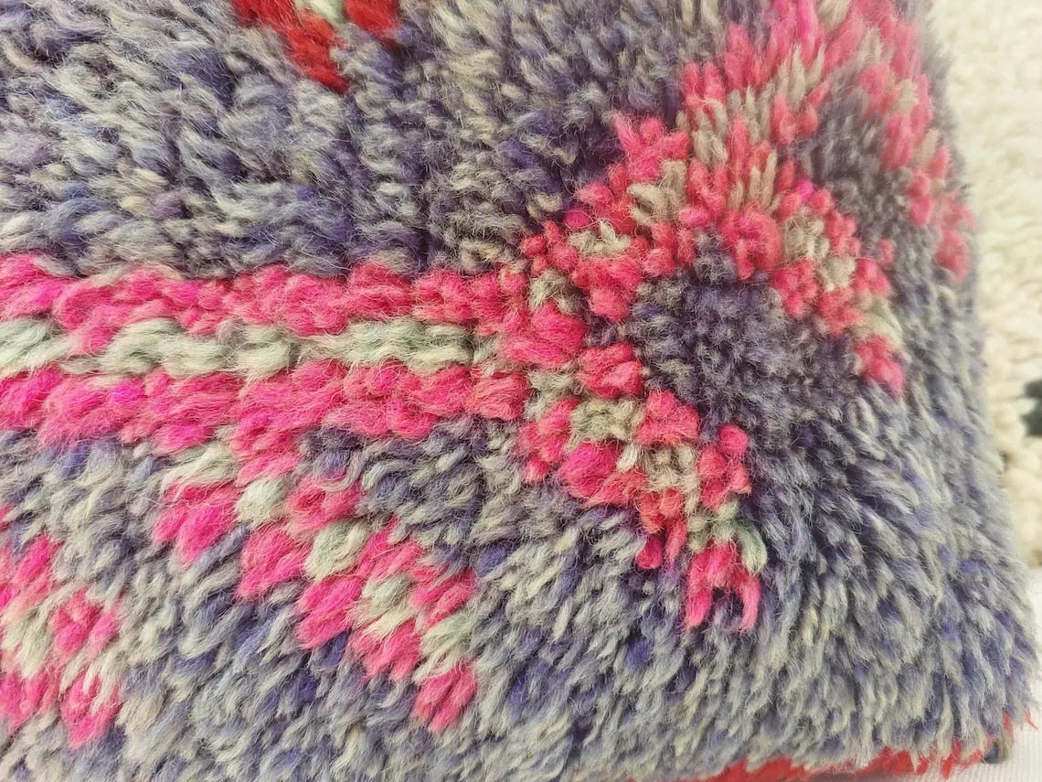 Authentic Handmade Berber Wool Pillow From Aït Bou Ichaouen | Vintage Moroccan Double-sided Cushion MoroccanBazzArts