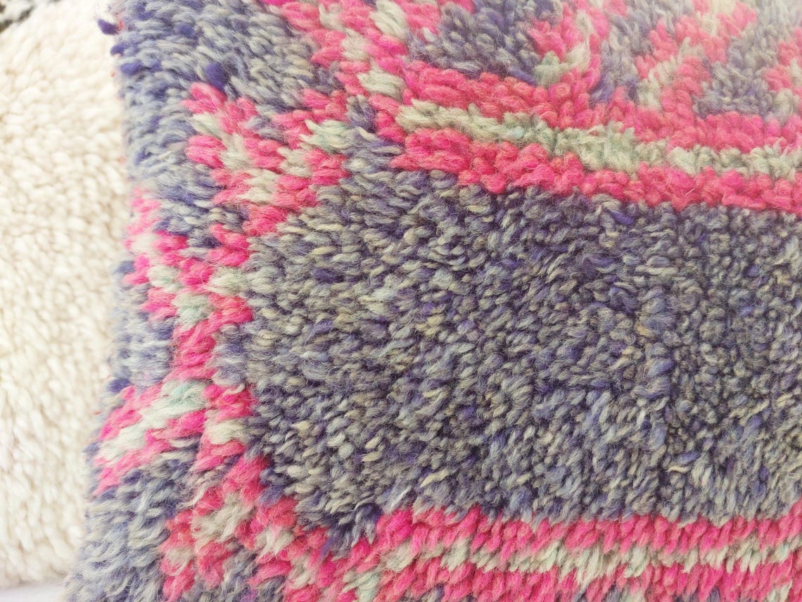 Authentic Handmade Berber Wool Pillow From Aït Bou Ichaouen | Vintage Moroccan Double-sided Cushion MoroccanBazzArts