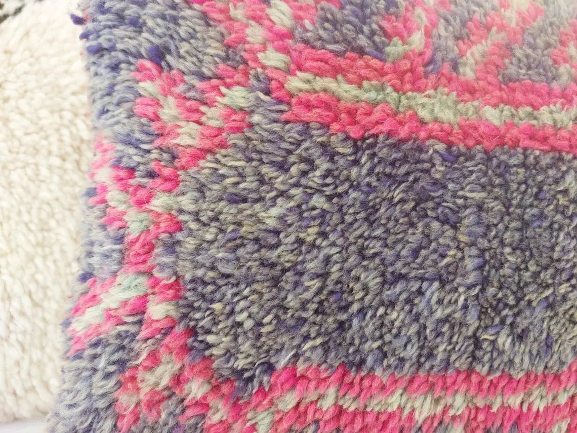Authentic Handmade Berber Wool Pillow From Aït Bou Ichaouen | Vintage Moroccan Double-sided Cushion MoroccanBazzArts
