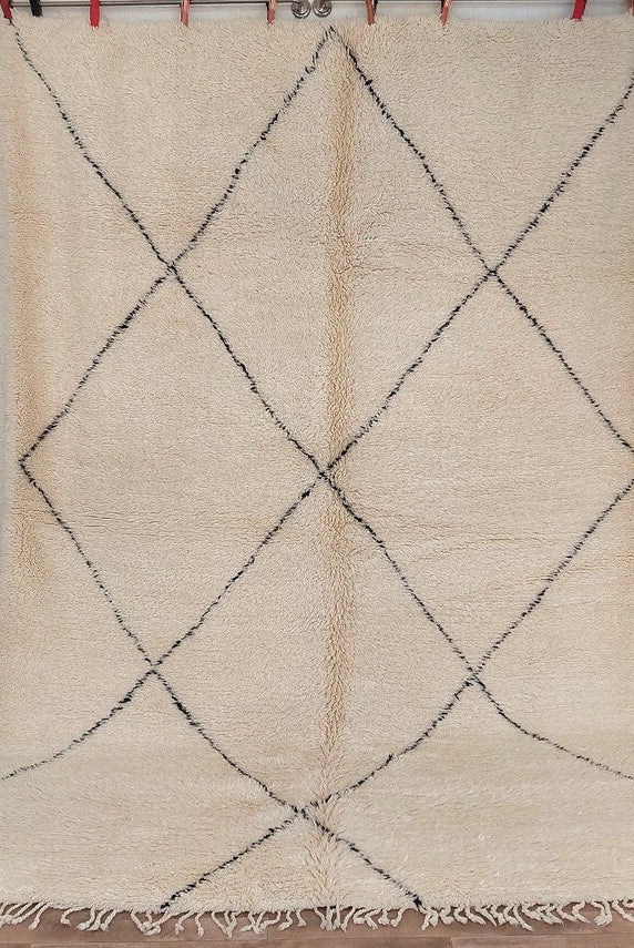 Authentic Handmade Moroccan Beni Ourain Rug - Custom All-Wool Berber Carpet from Genuine Lamb Wool MoroccanBazzArts