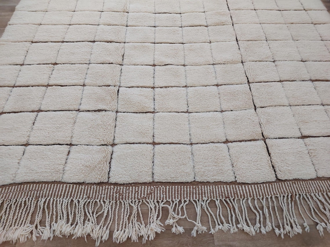 Authentic Moroccan Beni Mrirt Rug: Custom-Made, Hand-Knotted Berber Wool Carpet for Boho Decor MoroccanBazzArts