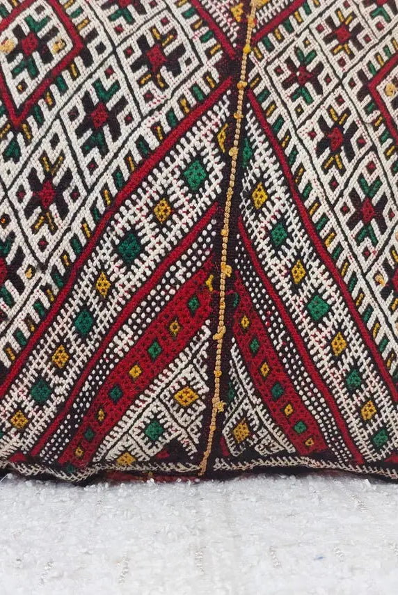 Authentic Vintage Moroccan Kilim Pillow - Handmade Berber Wool Cushion - Boho Decorative Throw Pillow Case - Moroccan Home Decor Accent MoroccanBazzArts