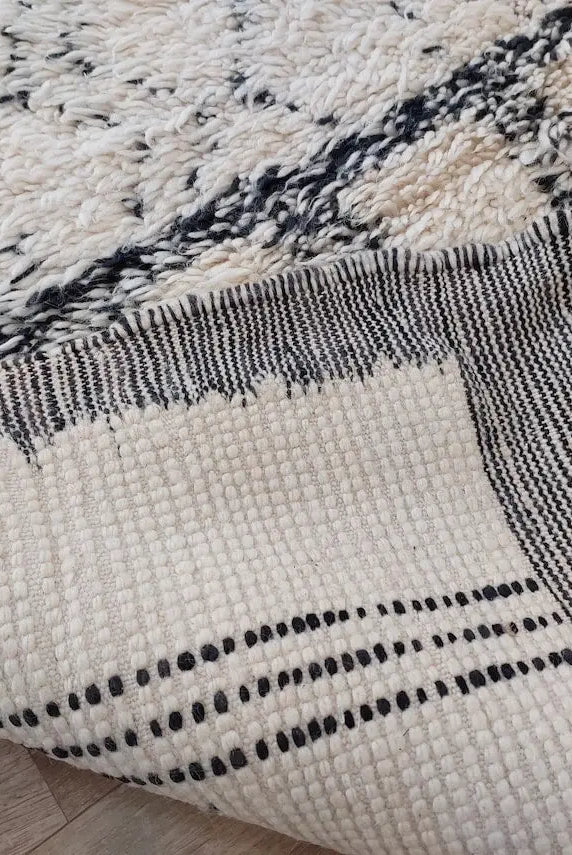 Authentic Beni Ourain Handmade Ivory Moroccan Rug - Soft 6.11x10ft Living Room Rug MoroccanBazzArts