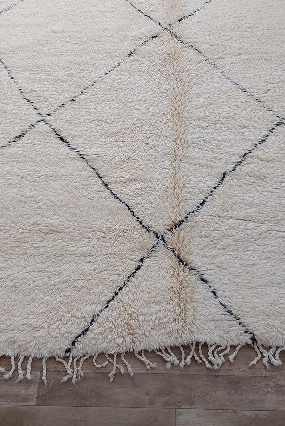 Hand-knotted Moroccan Rug - Custom Beni Ourain Rug - All-wool Berber Rug - Genuine Lamb Wool - Handmade Rug MoroccanBazzArts